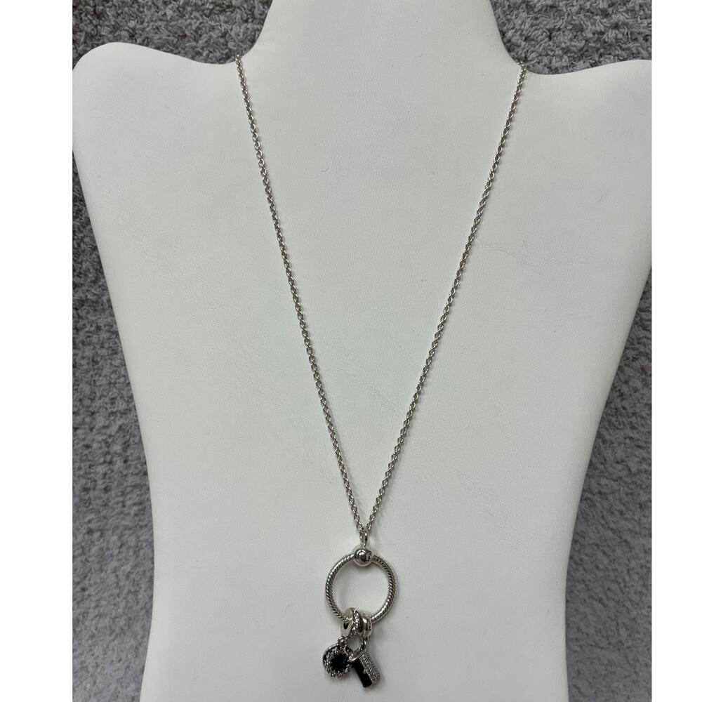 Pandora Sterling Silver Moments Charm Necklace & 2 Charms 18" #64322